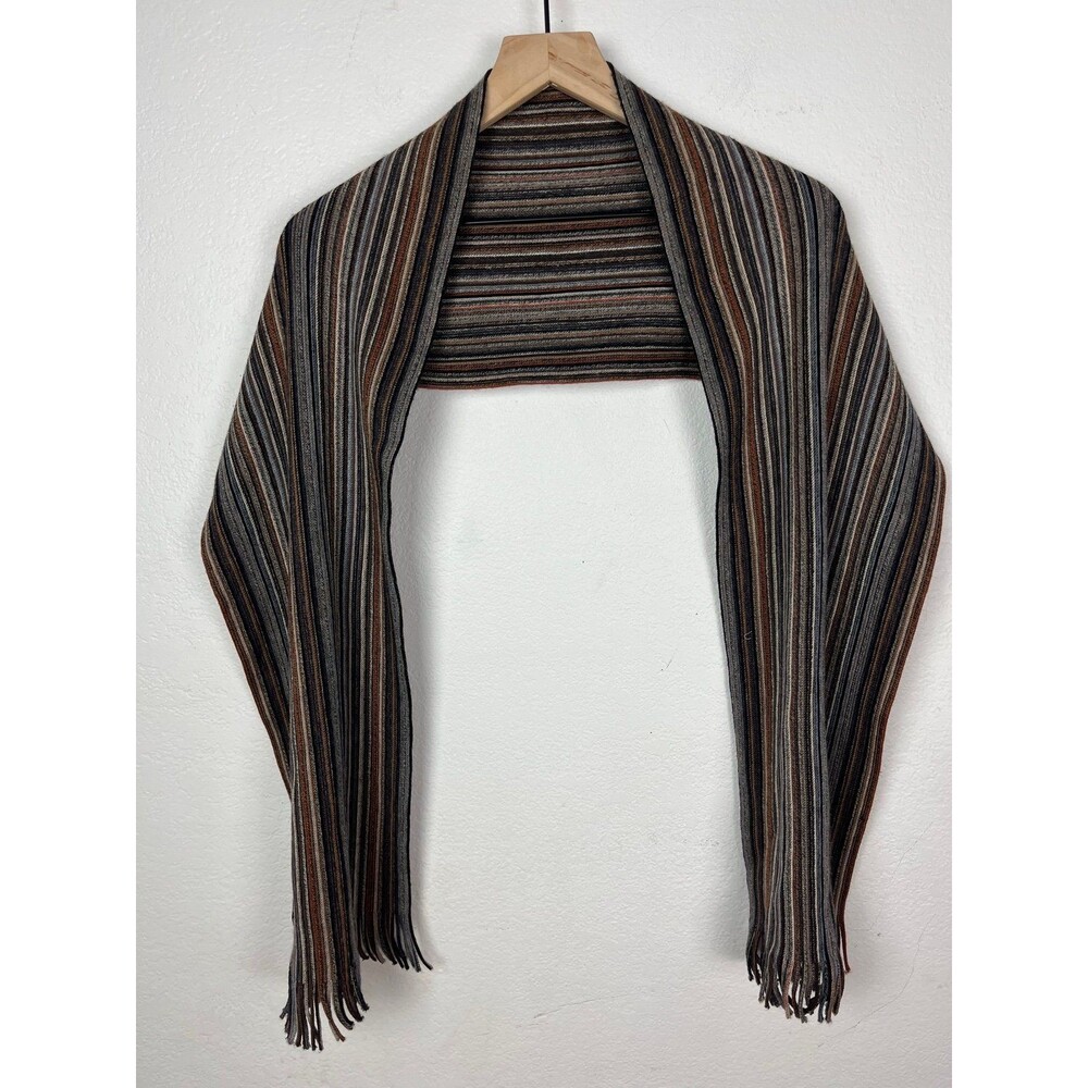 Bachrach wool scarf earth tones browns
